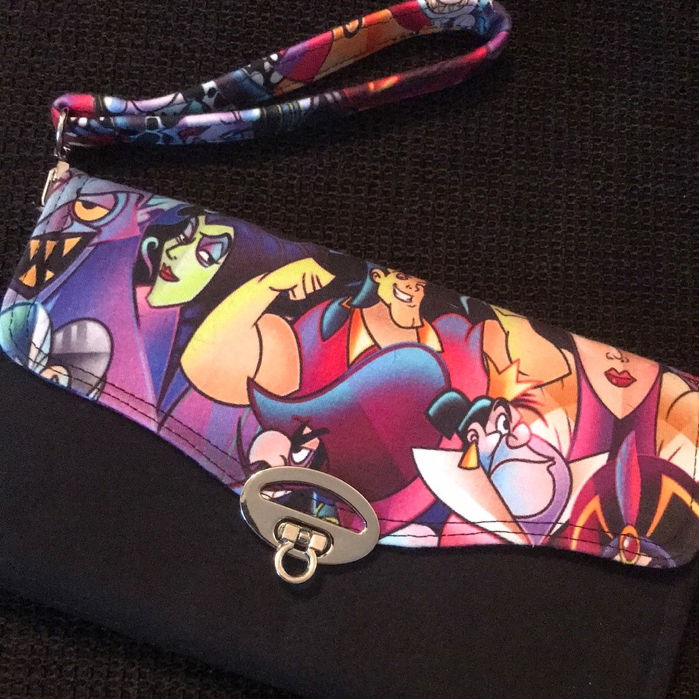 Disney villains handmade wristlet/clutch.